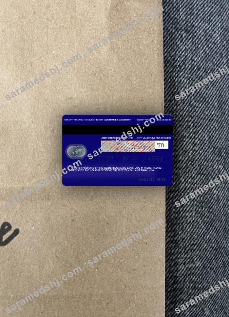 USA Western Alliance Bank mastercard photolook back